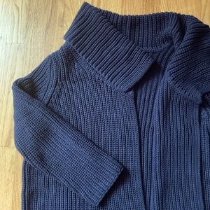 Talbots cozy cotton knit ⭐️ cotton ⭐️ navy blue sweater ⭐️ open front ⭐️ 1X